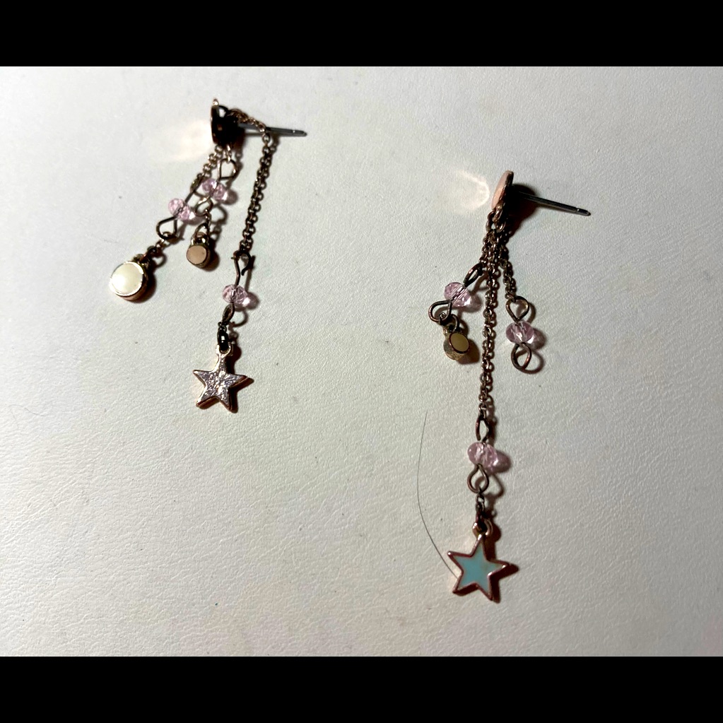 Crystal Silver And Enamel Earrings 685